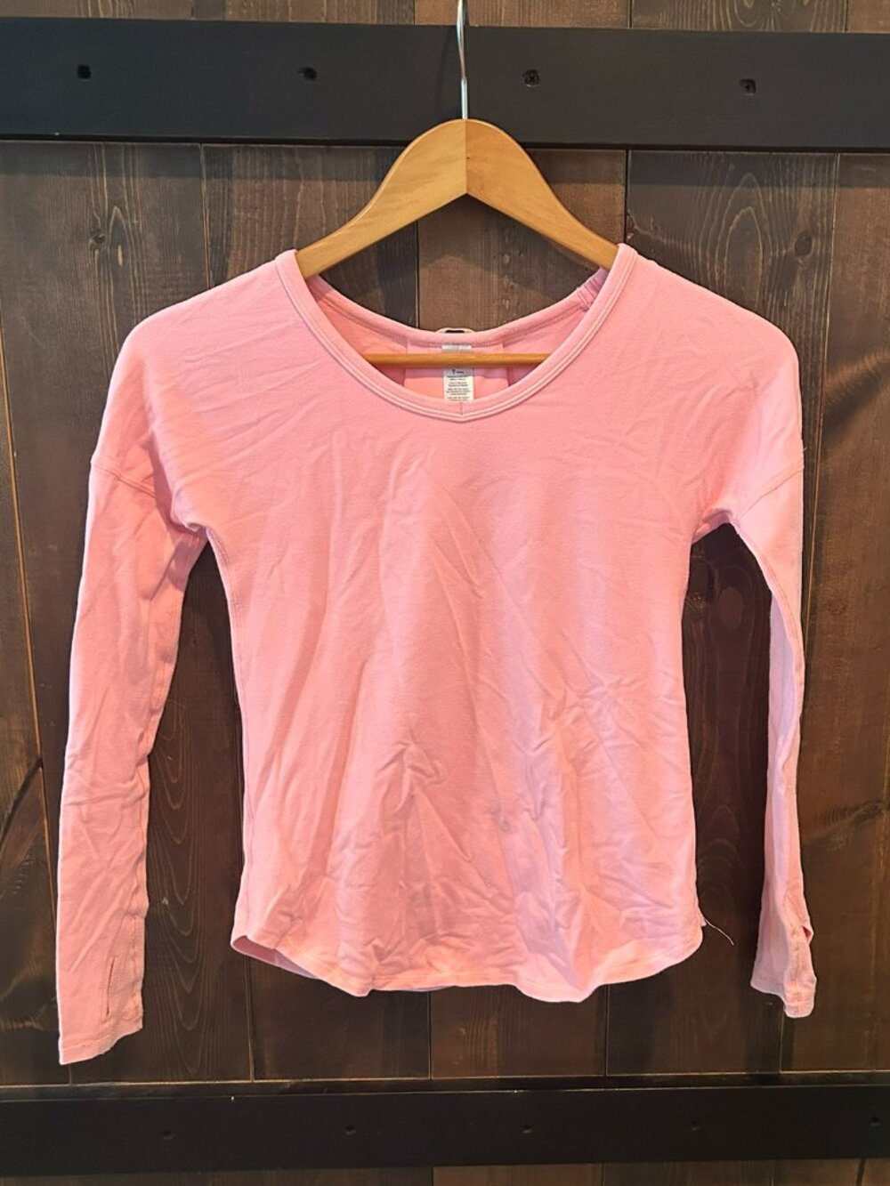Ivivva by Lululemon Pink Long Sleeve Top with Locker Loop Girls Size 8